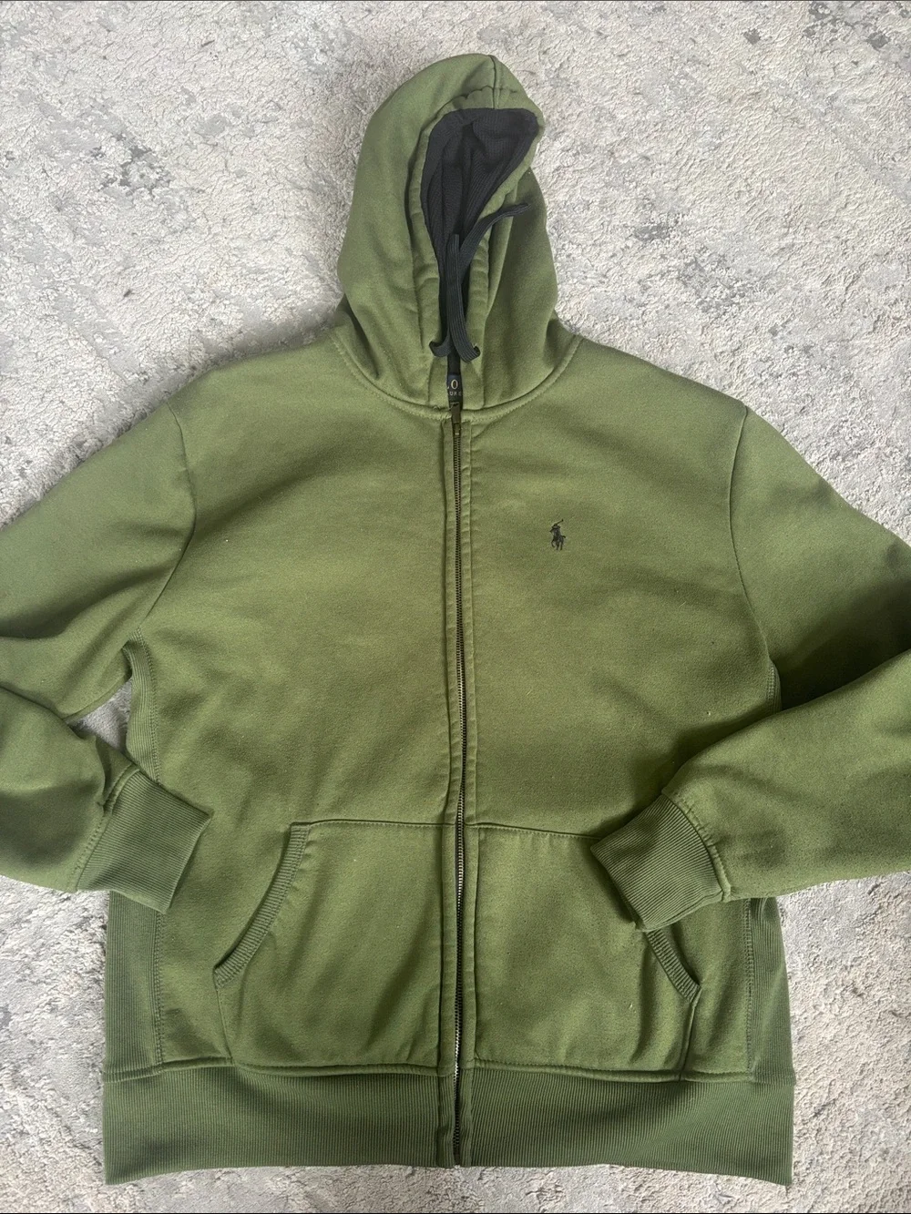 Ralph Lauren Olive Green Full-Zip Hoodie